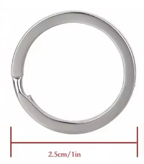 Flat Metal Split Ring 20 pack